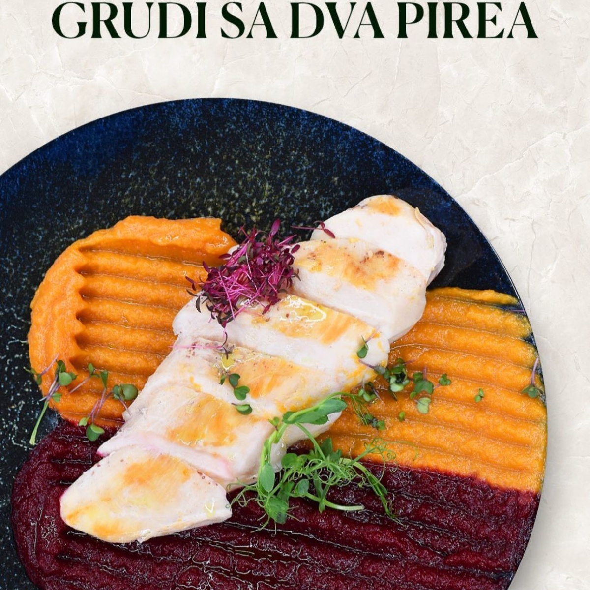 Suvidirane pileće grudi sa dva pirea